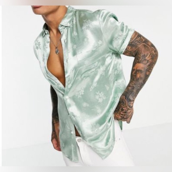 ASOS Other - NEW Asos Design Satin-Look Button Down